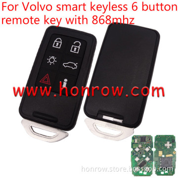 Original Volvo smart keyless 6 button remote key with 868mhz